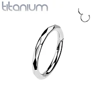 Implant Grade Titanium Dainty Ridged Design Hinged Clicker Hoop Ring