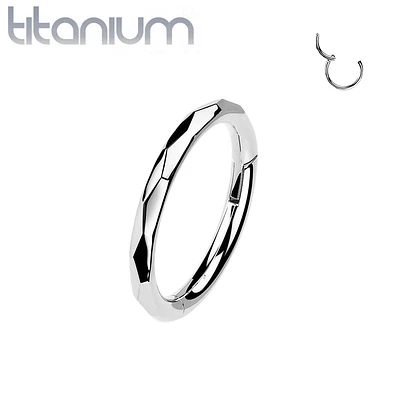 Implant Grade Titanium Dainty Ridged Design Hinged Clicker Hoop Ring