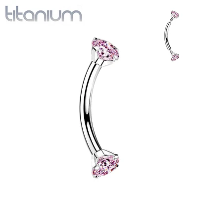 Implant Grade Titanium Curved Barbell Internally Threaded CZ