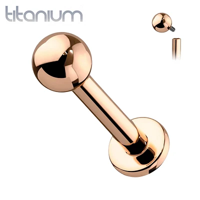 Implant Grade Titanium Internally Threaded Rose Gold PVD Labret