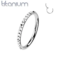 Implant Grade Titanium Ridged Hinged Hoop Clicker Ring