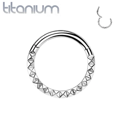 Implant Grade Titanium Ridged Design Hinged Hoop Septum Clicker Ring