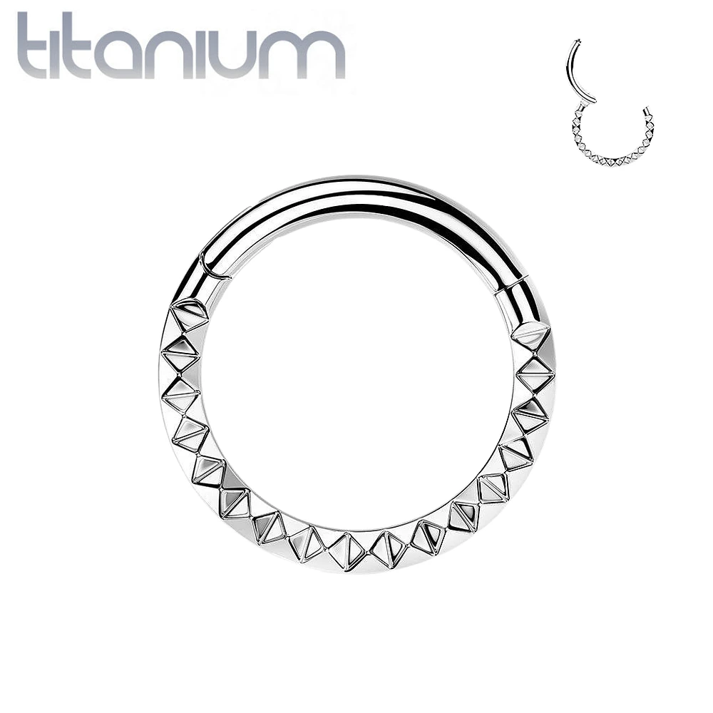 Implant Grade Titanium Ridged Design Hinged Hoop Septum Clicker Ring