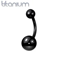 Implant Grade Titanium Black PVD Ball Stud Belly Ring