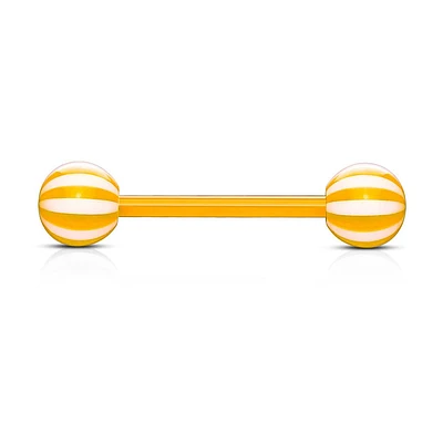 Acrylic Bio Flex Orange Beach Ball Straight Barbell