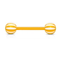 Acrylic Bio Flex Orange Beach Ball Straight Barbell
