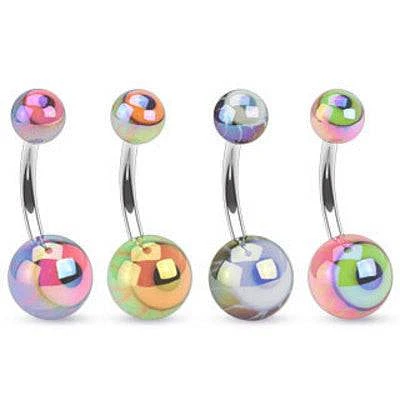 Acrylic Evil Eye Colored Eyeball Belly Button Navel Rings