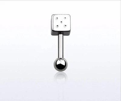 Ball Back Surgical Steel Dice Ear Cartilage Tragus Barbell Ring