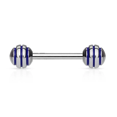 Stripe 316L Surgical Steel Straight Barbell