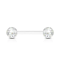 Clear Glitter Acrylic Straight Barbell