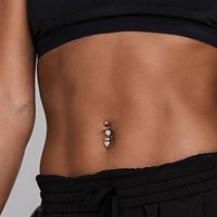 Cute Small CZ Dangle Owl Surgical Steel Belly Ring