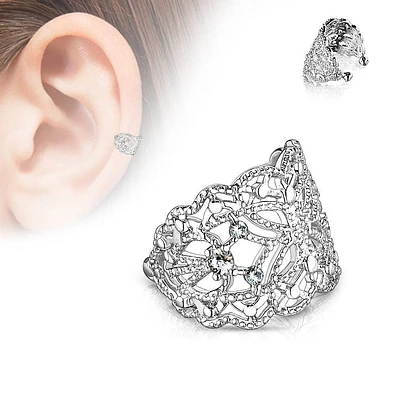 CZ Butterfly Fake Non Piercing Brass Ear Cuff