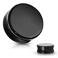 Double Flared Black Onyx Stone Plugs