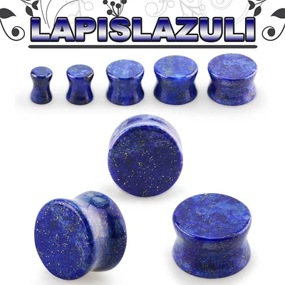 Double Flared Blue Lapislazuli Stone Plugs