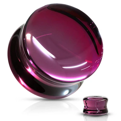Double Flared Burgundy Saddle Glass Plugs
