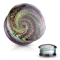 Double Flared Galaxy Swirl Glass Ear Gauges Plugs