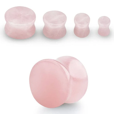 Double Flared Rose Quartz Stone Plugs