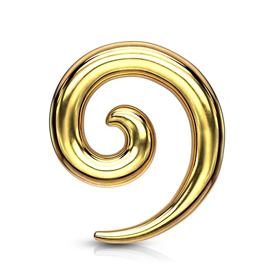 Gold Plated Surgical Steel Spiral Stretcher Taper Ear Gauges