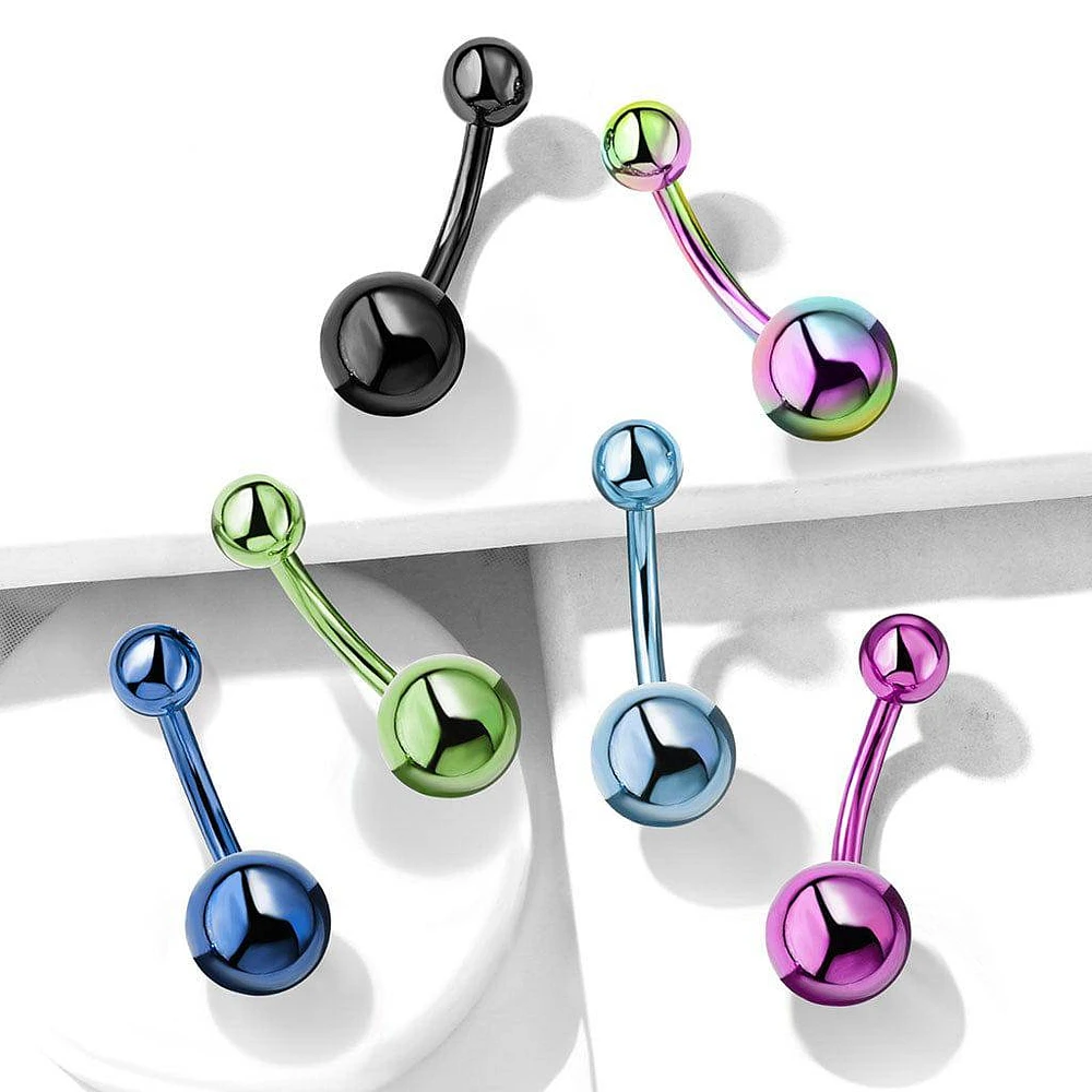 High Polished 316L Surgical Steel PVD Belly Button Navel Ring