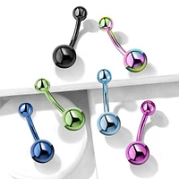 High Polished 316L Surgical Steel PVD Belly Button Navel Ring