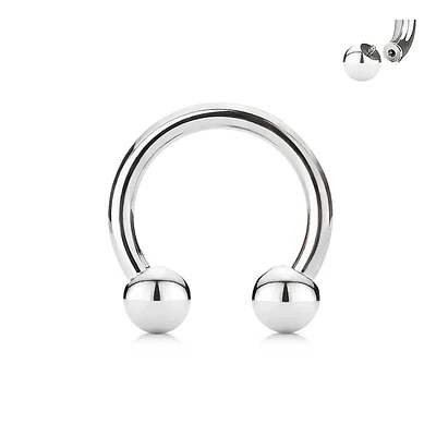 High Polished 316L Surgical Steel Internally Threaded Horseshoe Barbell