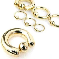 High Polished Gold Anodized Surgical Steel Captive Bead Ring Multi Use Hoop