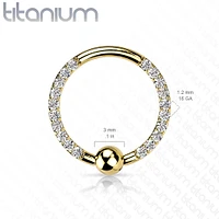 Implant Grade Titanium Black PVD Front Facing VM CZ Pave CBR Hoop Ring