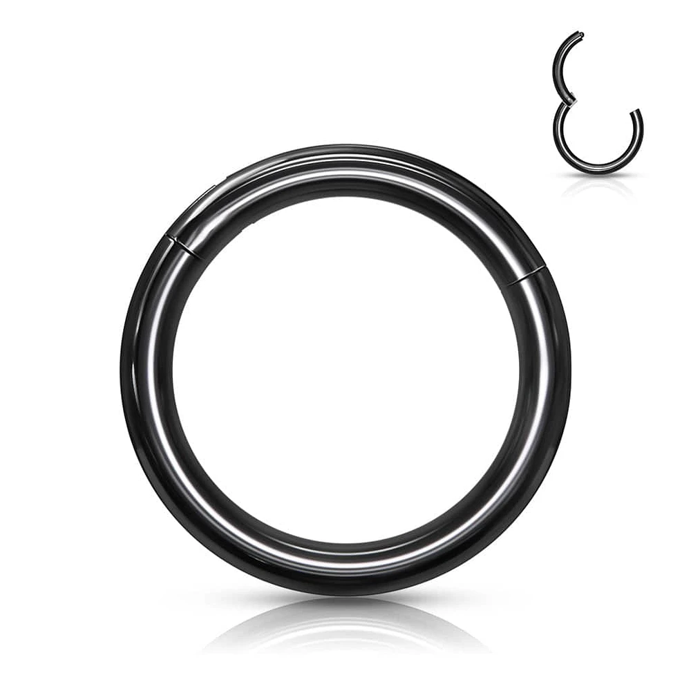 Implant Grade Titanium Black PVD Hinged Clicker Segment Cartilage Hoop Ring