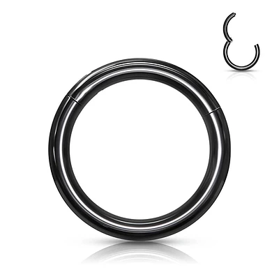 Implant Grade Titanium Black PVD Hinged Clicker Segment Cartilage Hoop Ring