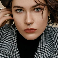 Implant Grade Titanium Black PVD Spike Hinged Septum Ring Hoop Clicker