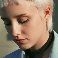 Implant Grade Titanium Opal Flat Back Internally Threaded Labret Cartilage Tragus Ring