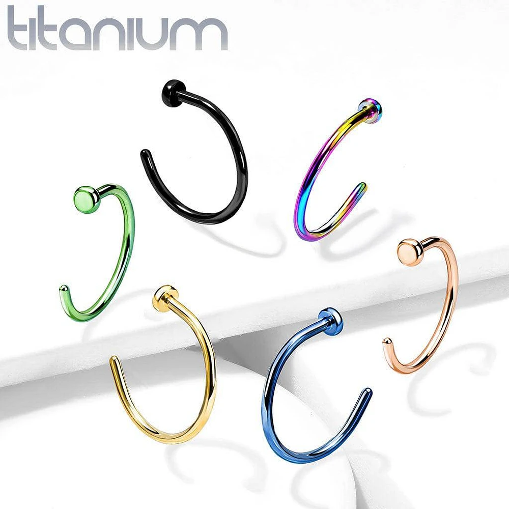 Implant Grade Titanium Gold PVD Nose Hoop Ring with Stopper