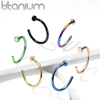 Implant Grade Titanium Gold PVD Nose Hoop Ring with Stopper