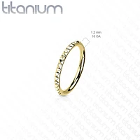 Implant Grade Titanium Gold PVD Ridged Hinged Hoop Clicker Ring