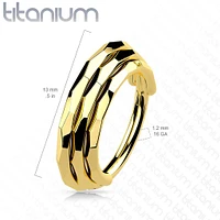 Implant Grade Titanium Gold PVD Triple Layer Hinged Clicker Hoop