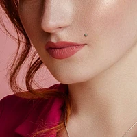 Implant Grade Titanium Internally Threaded Rose Gold PVD White CZ Labret Flat Back