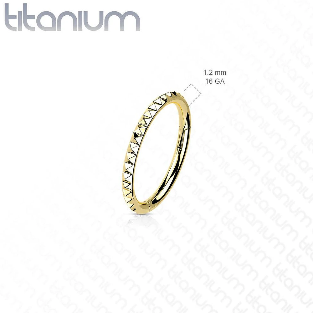 Implant Grade Titanium Ridged Hinged Hoop Clicker Ring