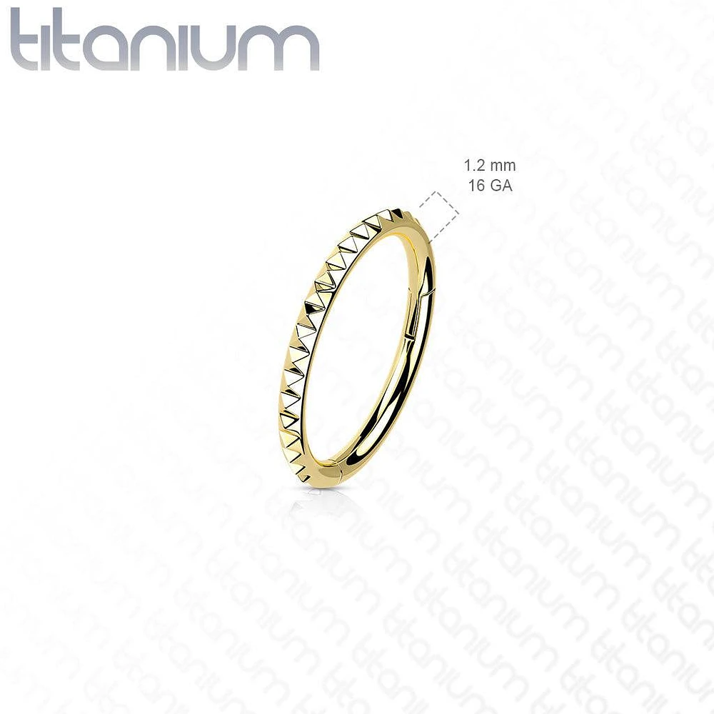 Implant Grade Titanium Ridged Hinged Hoop Clicker Ring