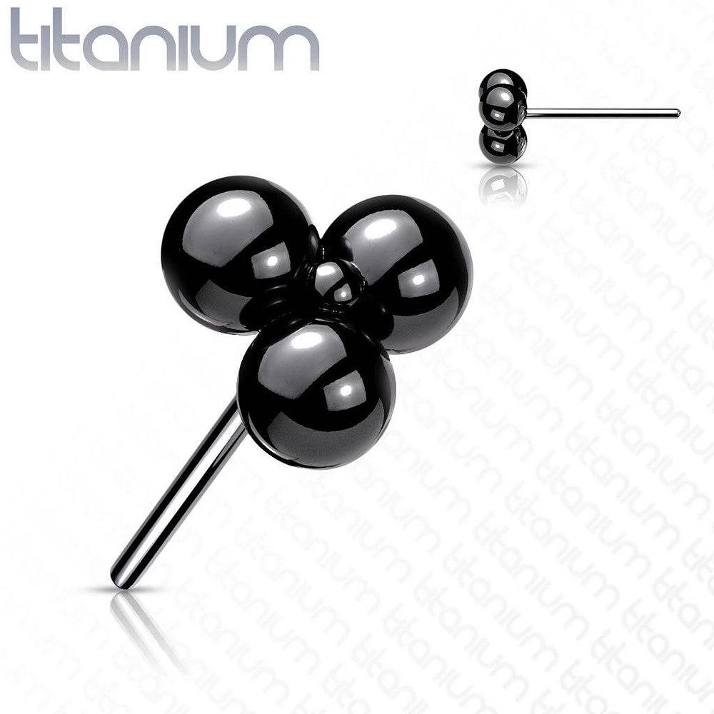 Implant Grade Titanium Threadless Push In Tragus/Cartilage Black PVD Trillium Labret Stud