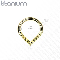 Implant Grade Titanium V Shaped Ridged Septum Clicker Hinged Hoop