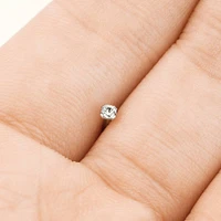 Implant Grade Titanium White CZ Prong L Shape Nose Stud