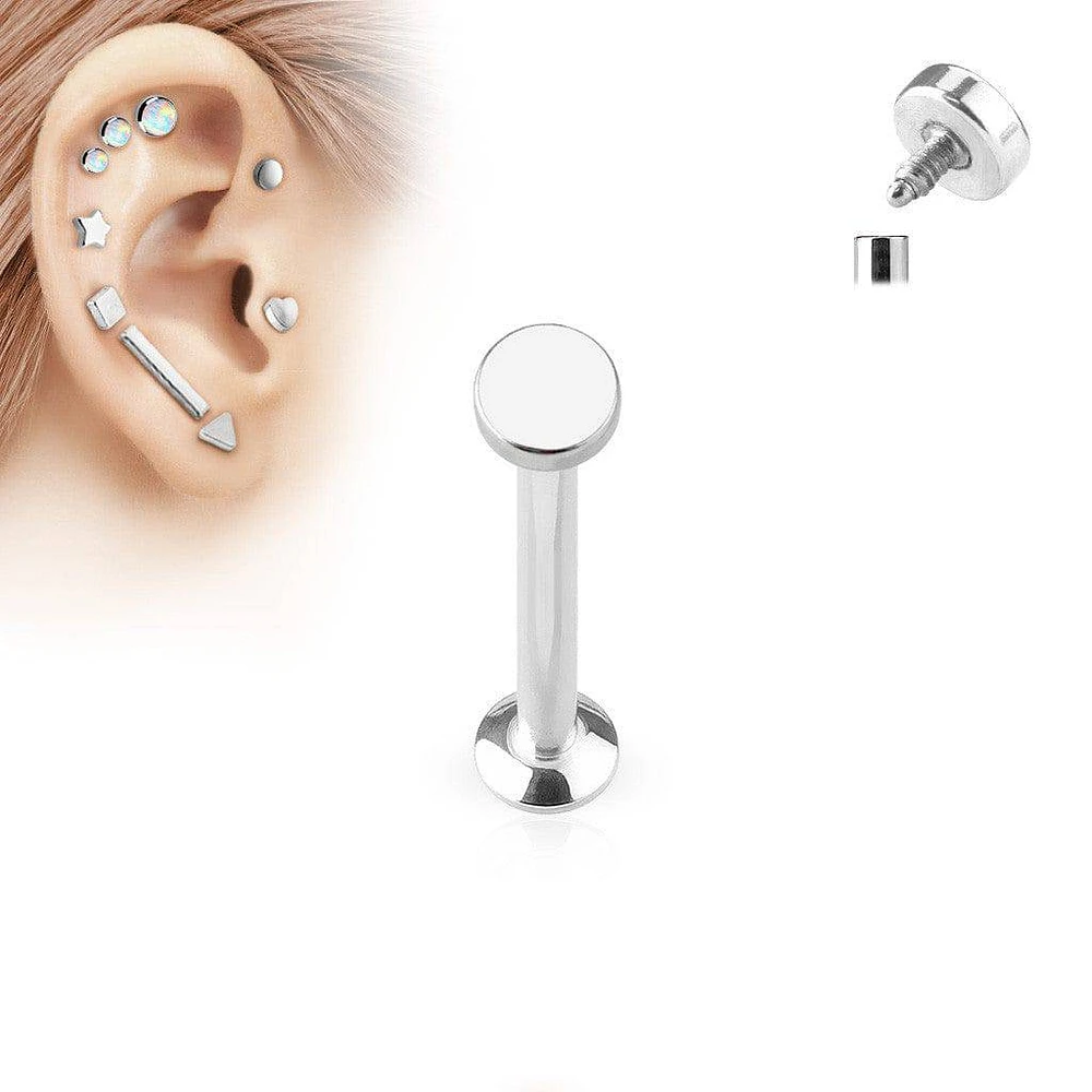 Internally Threaded Round Top Surgical Steel Labret