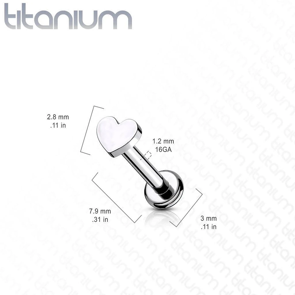 Internally Threaded Small Heart Implant Grade Titanium Labret