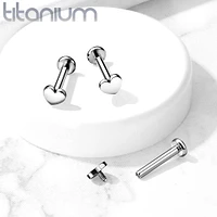 Internally Threaded Small Heart Implant Grade Titanium Labret