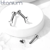 Internally Threaded Small Lightning Bolt Implant Grade Titanium Labret