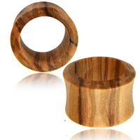 Olive Wood Double Flared Ear Tunnel