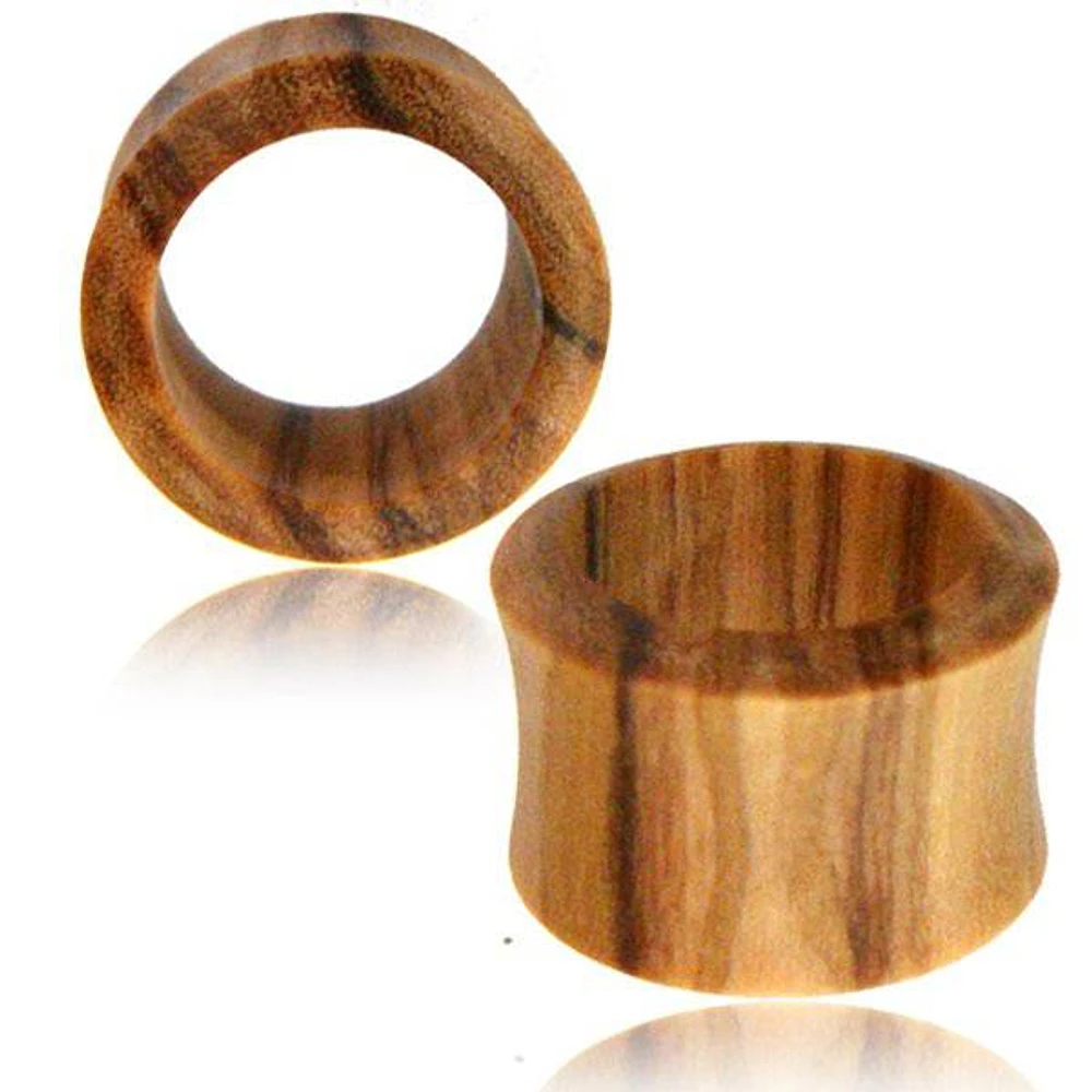 Olive Wood Double Flared Ear Tunnel