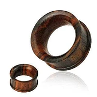 Organic Double Flared Brown Wood Saddle Tunnel