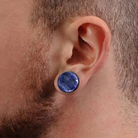 Organic Natural Blue Sodalite Single Flared Stone Plugs