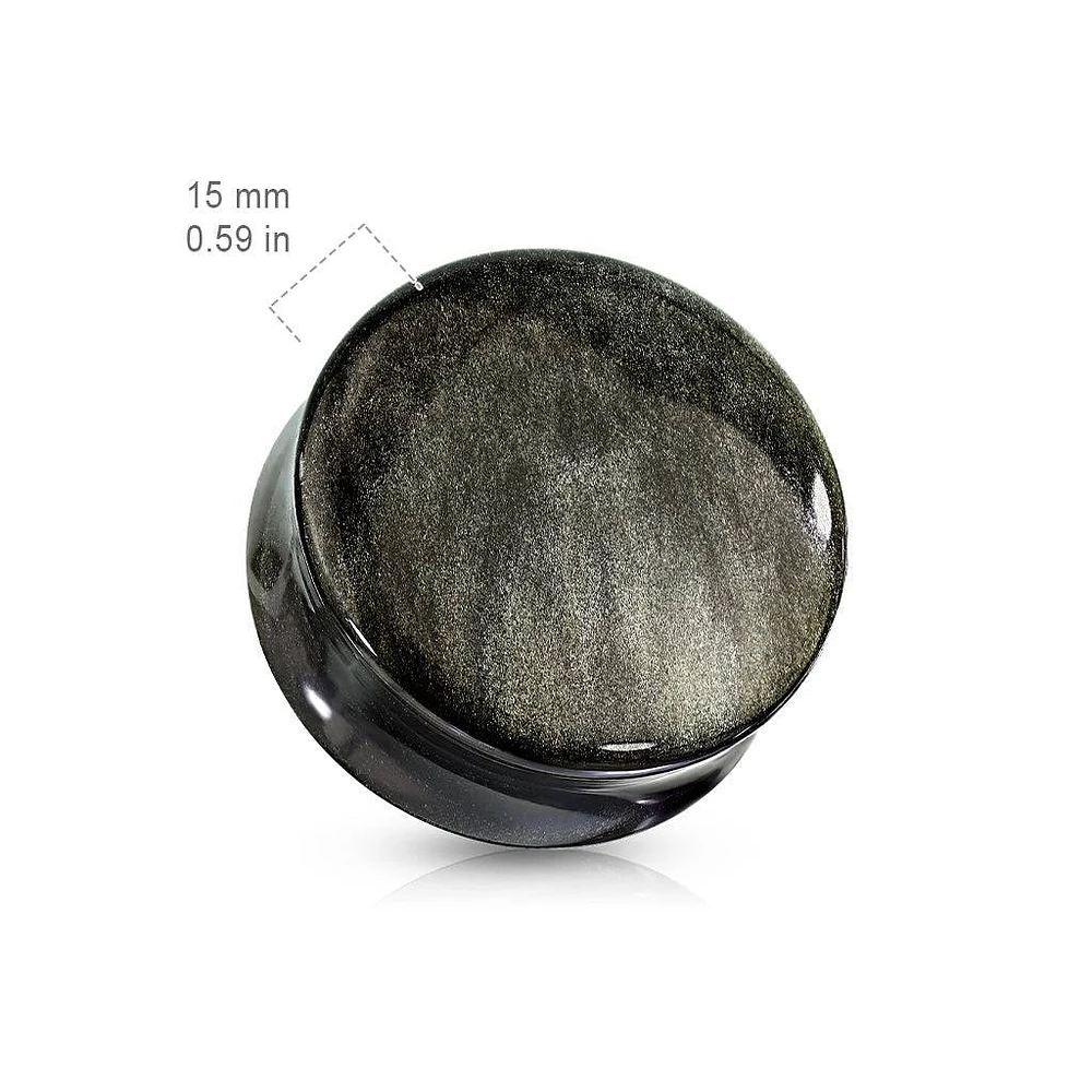 Organic Natural Golden Obsidian Double Flared Saddle Stone Plugs